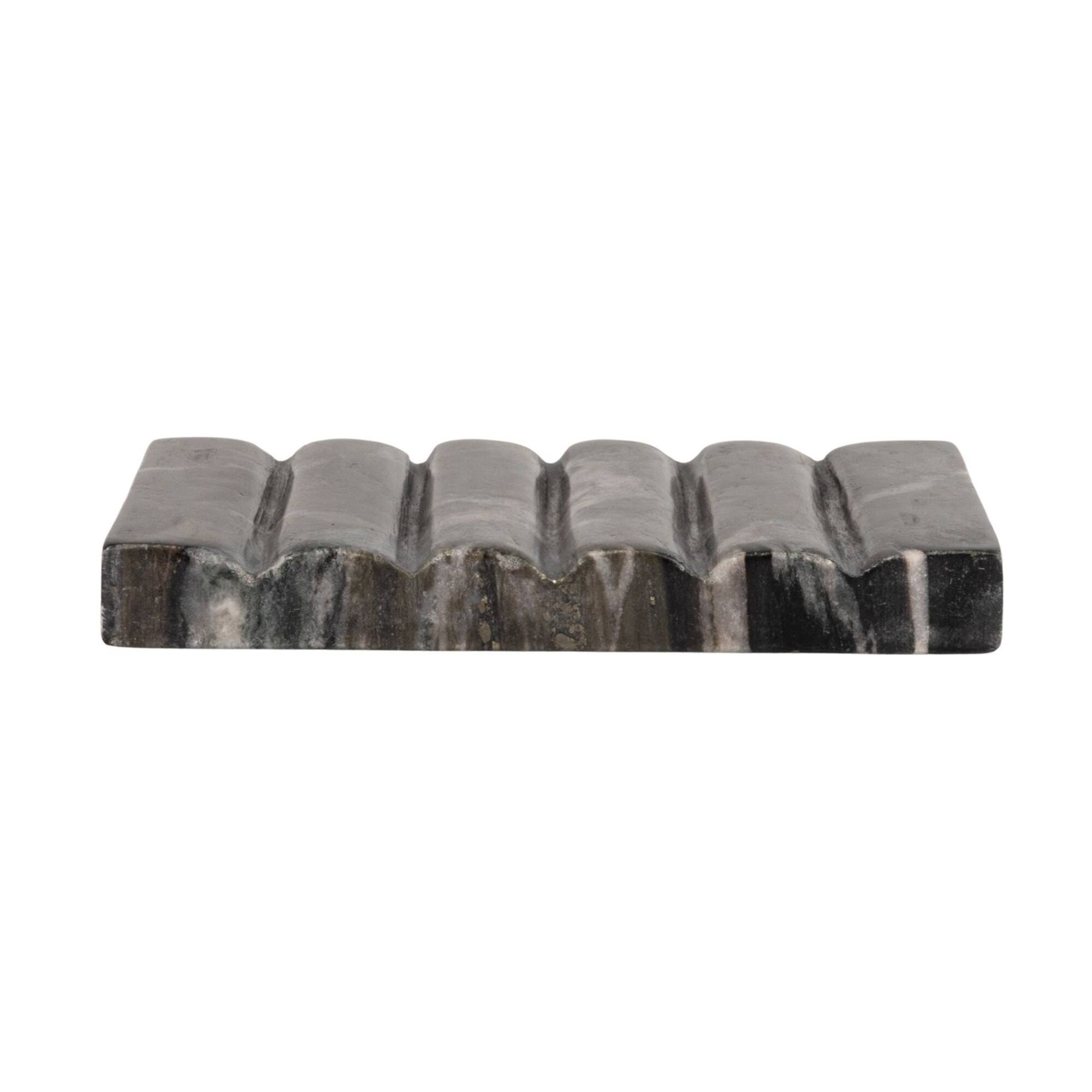 Hello Honey® 5.25" Black & Beige Mélange Marble Soap Dish